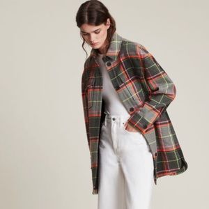 Allsaints Sophie Wool blend neon check jacket